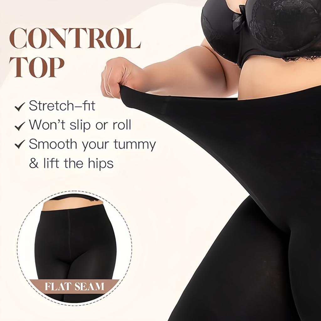 Thermal 200D Plus-Size Opaque Tights Fleece-Lined Winter Leggings Skinny Pantyhose For Women Clothing 5Xl 6Xl
