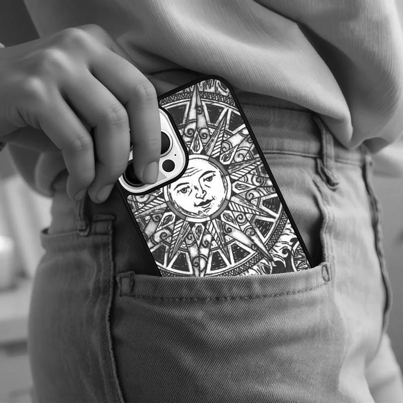 Celestial Mosaic Sun Moon Phone Case For iPhone 17 Air 15 16e 14 13 Pro Max Coque 12 11 Pro Max PLUS cover