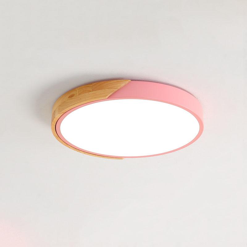 Massivt Tre Macaron Serien Taklampe Husholdnings LED Lysekrone Trefarget Dimmbar Romdekorasjon Nattbordslampe Fargerik Lanterne