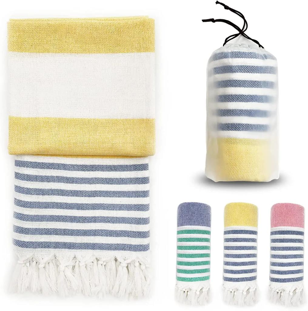 Turkish Beach Towels, 39 X 71 Inch Oversized Beach Towel Quick Dry Sand Free Turkish Bath Towel for Beach Pool Gym and Bathroom
