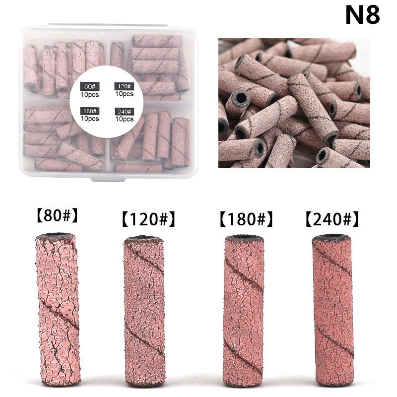 20Mm Long Sanding Bands,Nail Art Grinding Sanding Bands With Bit Nail Art Removal Sand Bands Nail Grinding Tool #120/#180/#240