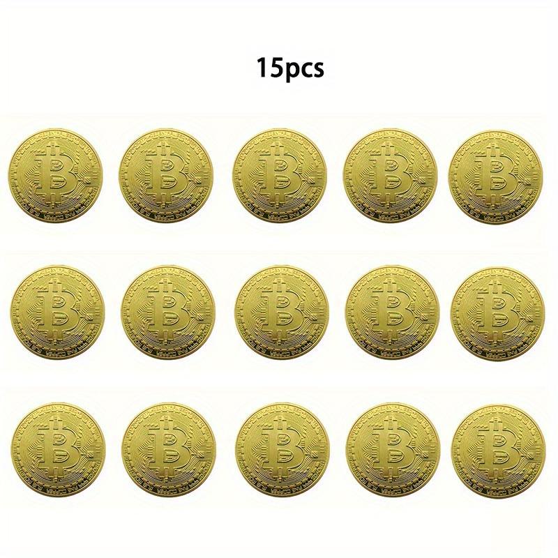 

15 шт. коллекционных монет Bitcoin, высококачественные металлические криптовалютные памятные вещи со сложными узорами, прочный коллекционный подарок