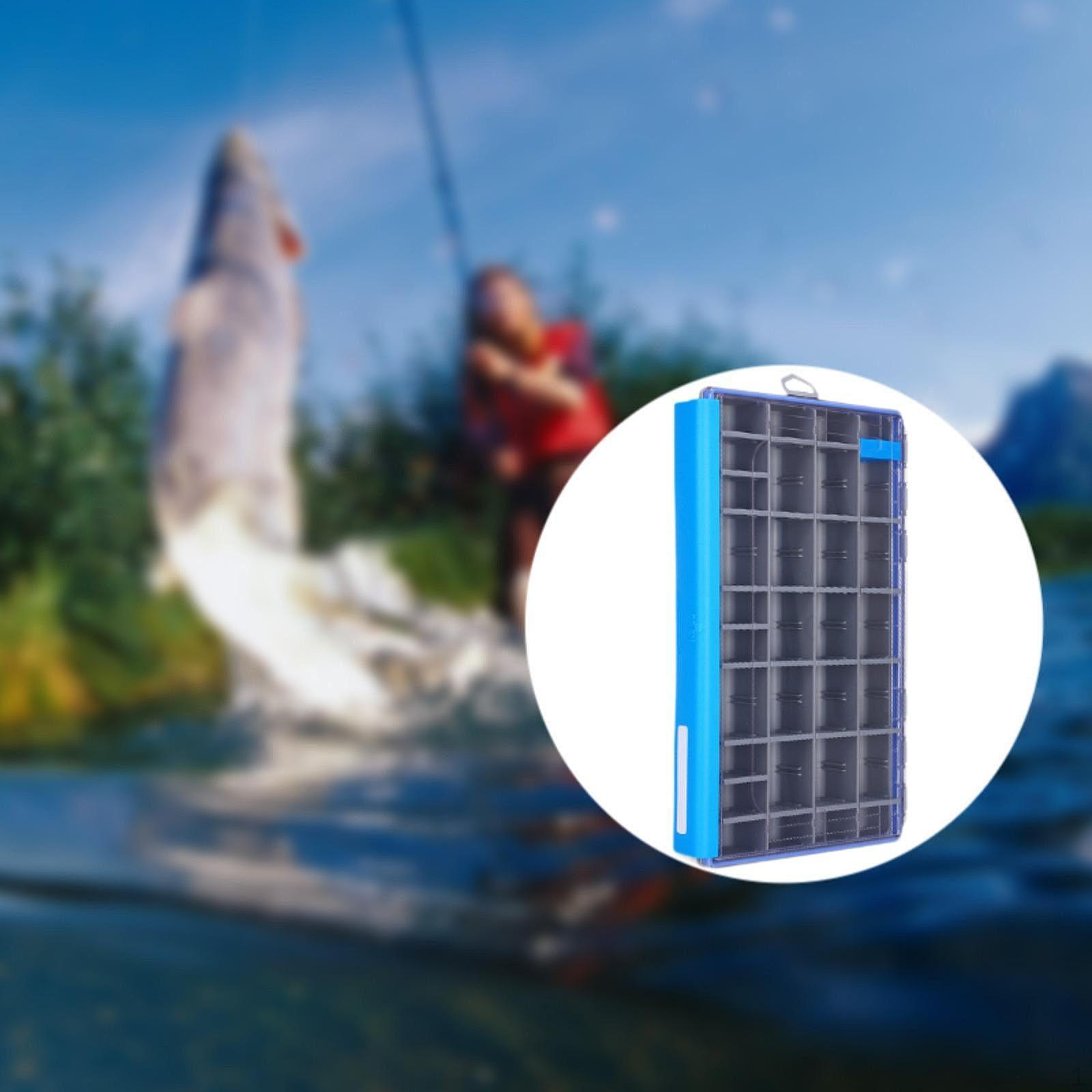 

Storage Box with Adjustable Compartments for Lures And Hooks синий