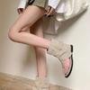 Height-increasing Retro Niche Denim Short Boots 2025 Summer New Flat Bottom Daily Versatile Toe Roman Cool Boots Women