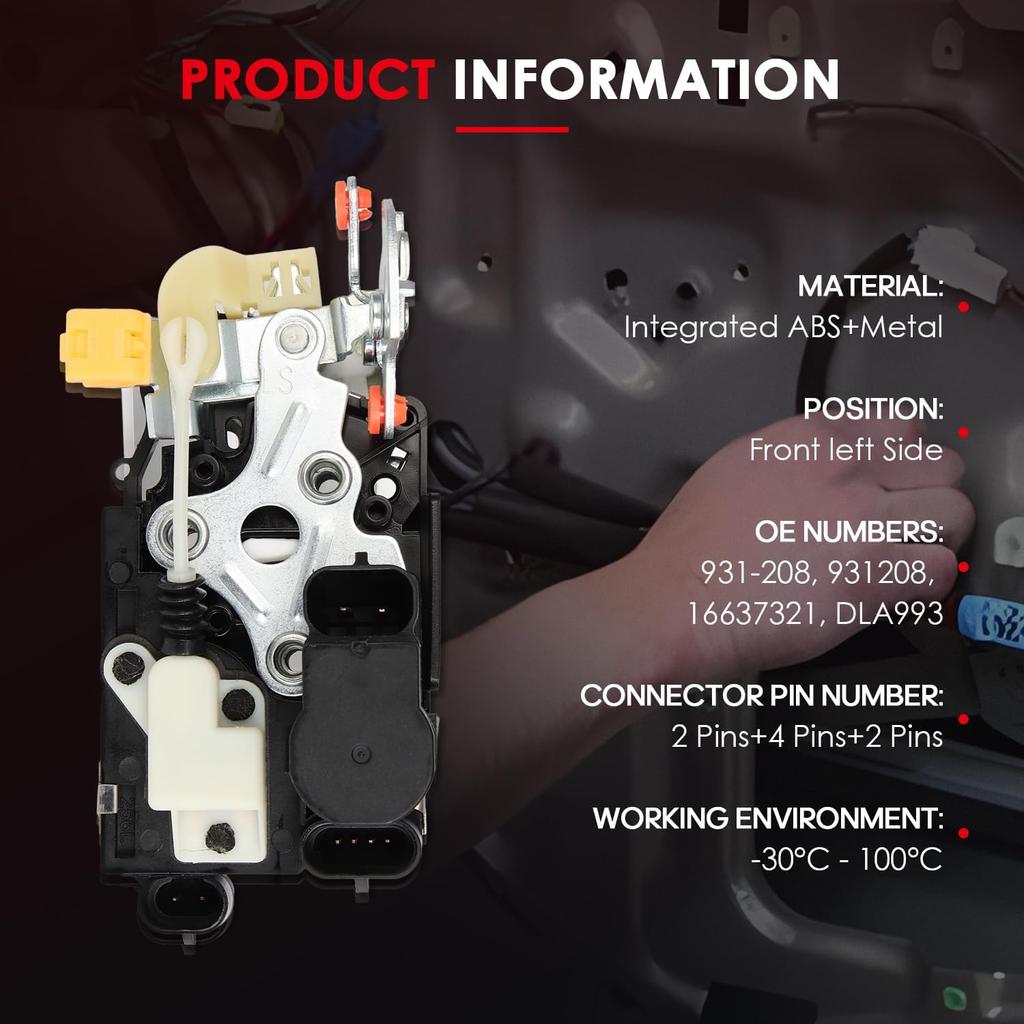 CCIYU Front left Driver Side Door Lock Actuator for Chevy for GMC Silverado 1500 2500, Suburban 1500 2500, Tahoe, Sierra 1500 2500, Yukon, Yukon XL