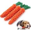 Natural Cotton Carrot Chew Toy for Dogs and Cats Teething and Dental Care Durable Braided Rope Pet Toy for Teeth Cleaning