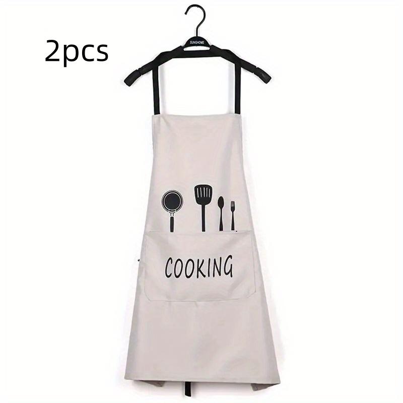 2pcs/Simple Kitchen Apron, Waterproof and Oil-Proof, Household Cooking Work Clothes, Unisex Apron 2pcs белый