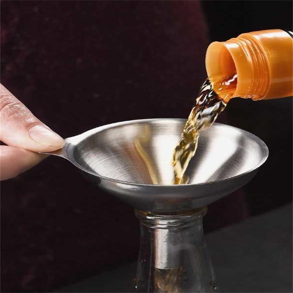 Mini funnel 3-piece set, made of stainless steel, durable and drop-resistant, convenient for transferring liquids