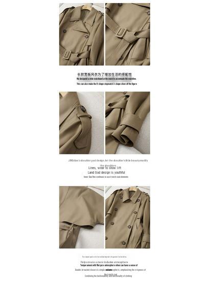 Rongtai Retro British Double-Breasted Tie-Waist Trench Coat for Women - 2025 Spring Collection