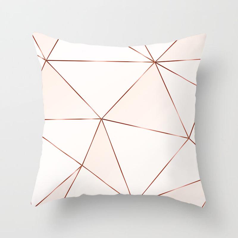 Nordic Pink Marble Geometric Pillowcase Modern Home Sofa Pillow Cushion Cover Soft Decoration