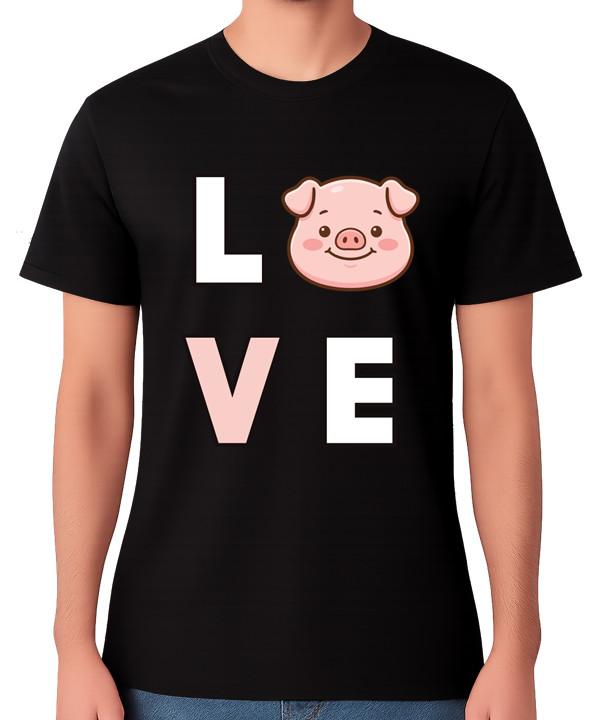 Love Pig T-Shirt Cute Pig Face Graphic Animal Lover Piglet Gift Unisex Tee S разноцветный
