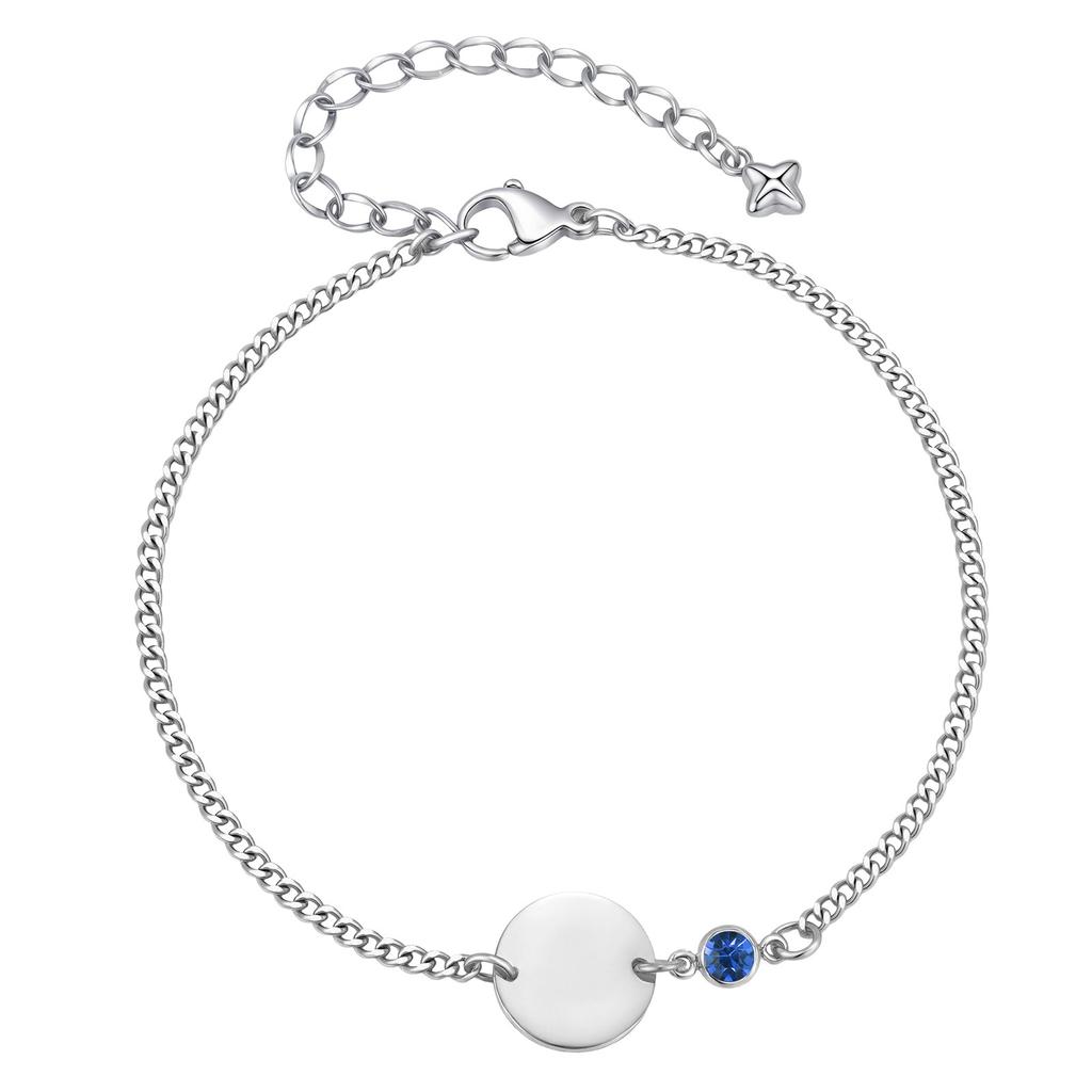 Personalized Zircon Initial Charms Bracelet with Birthstone, Free Custom Engrave Name Bracelet, Birthday Jewelry For Women