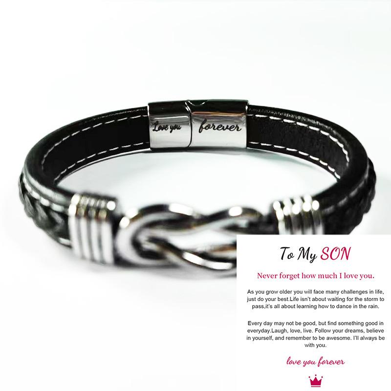 Commuter bracelet men's bracelet leather bracelet alloy magnetic twist punk bracelet