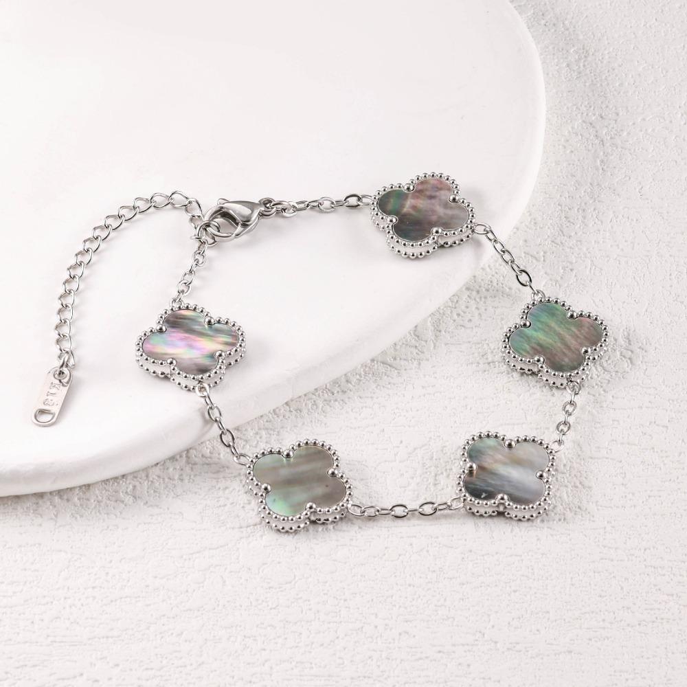 Four-leaf Clover Bracelet for Women Double-sided Genuine Mother-of-pearl Luxurious and High-end Fashion Accessory