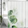 Tropical Plant Turtleback Leaf Leaf Shower Curtain, Bathroom Decorative Shower Curtain, Waterproof Shower Curtain with Hooks