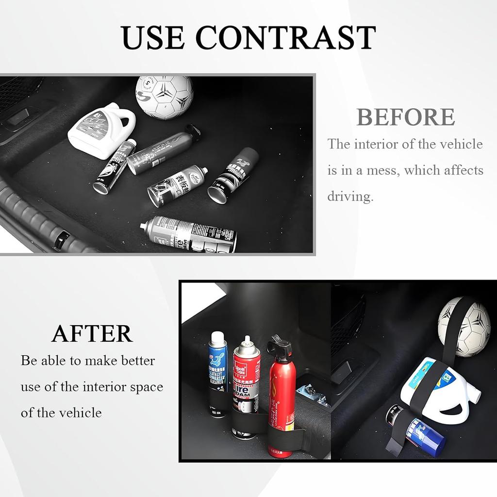 4pcs Adjustable Trunk Organizer with Non-Slip Straps, Car Cargo Organizer To Secure Items, Keeps SUV Hatchback Tidy