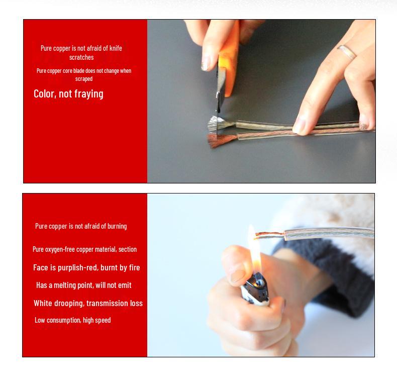 Baoxun 100m Oxygen-Free Copper Speaker Cable with OFC Satellite Optical Fiber