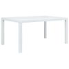Garden Table White 150 X 90 X 72 Cm Plastic Wicker Look
