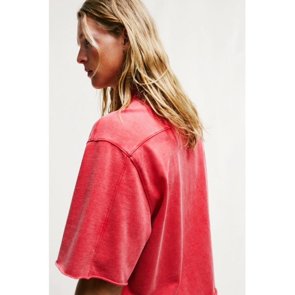 H M Oversized FiT T sHirT Red