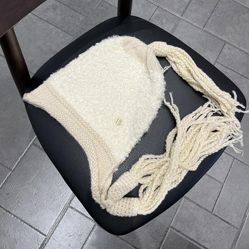 

Winter Lamb Wool Knitted Ear Flap Hat