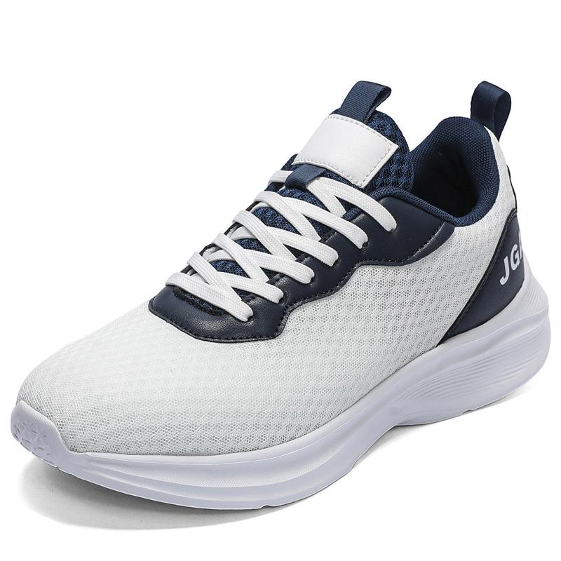 Plus Size 50 Lightweight Cushioning Sneakers Men's Xiyin Fattening and Widening Flying Knitting Running Little White Mesh Shoes