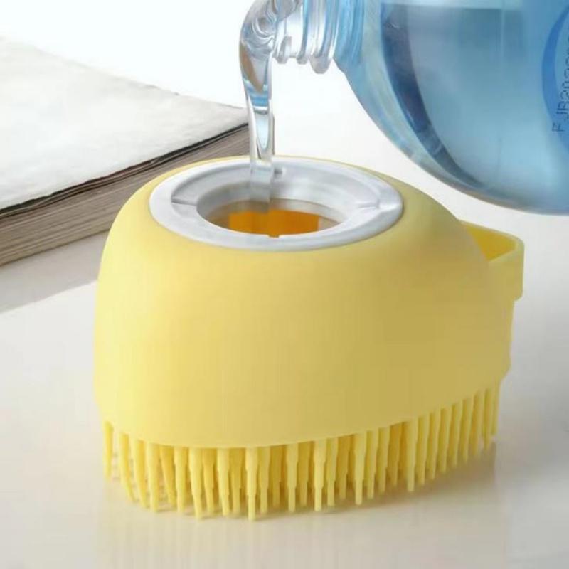 Silikon Şampuan Banyo Fırçası Masaj Tarak Bakım Scrubber Fırça Banyo Aksesuarları Bebek Çocuk Silikon Vücut Scrubber