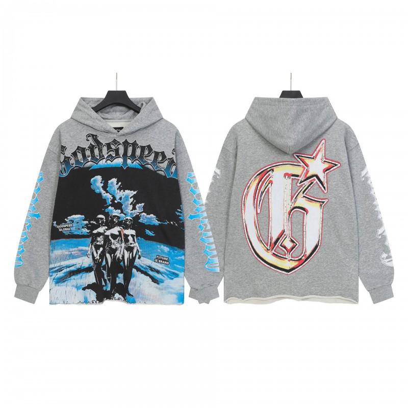 Unisex Vintage Washed Hoodie With Skull Print Loose Fit Streetwear Cotton Sweatshirt Men Women