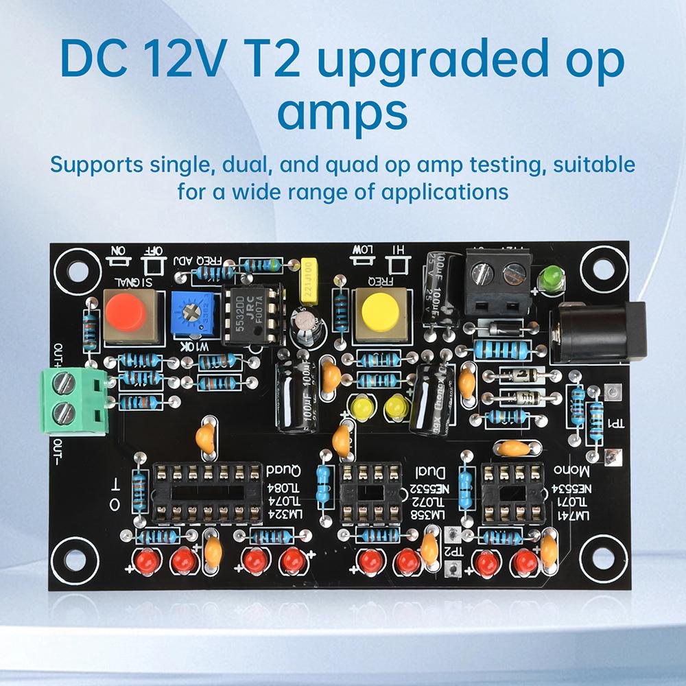 T2 Amplifier OP AMP Tester For Single Mono Dual Quad OPAMP Chip High Speed Low Differentiation Tester Board Electronic Kit