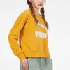 Puma Color Block Logo Printed Sports Crewneck Sweatshirt Women Sweatshirt Yellow 531382-37