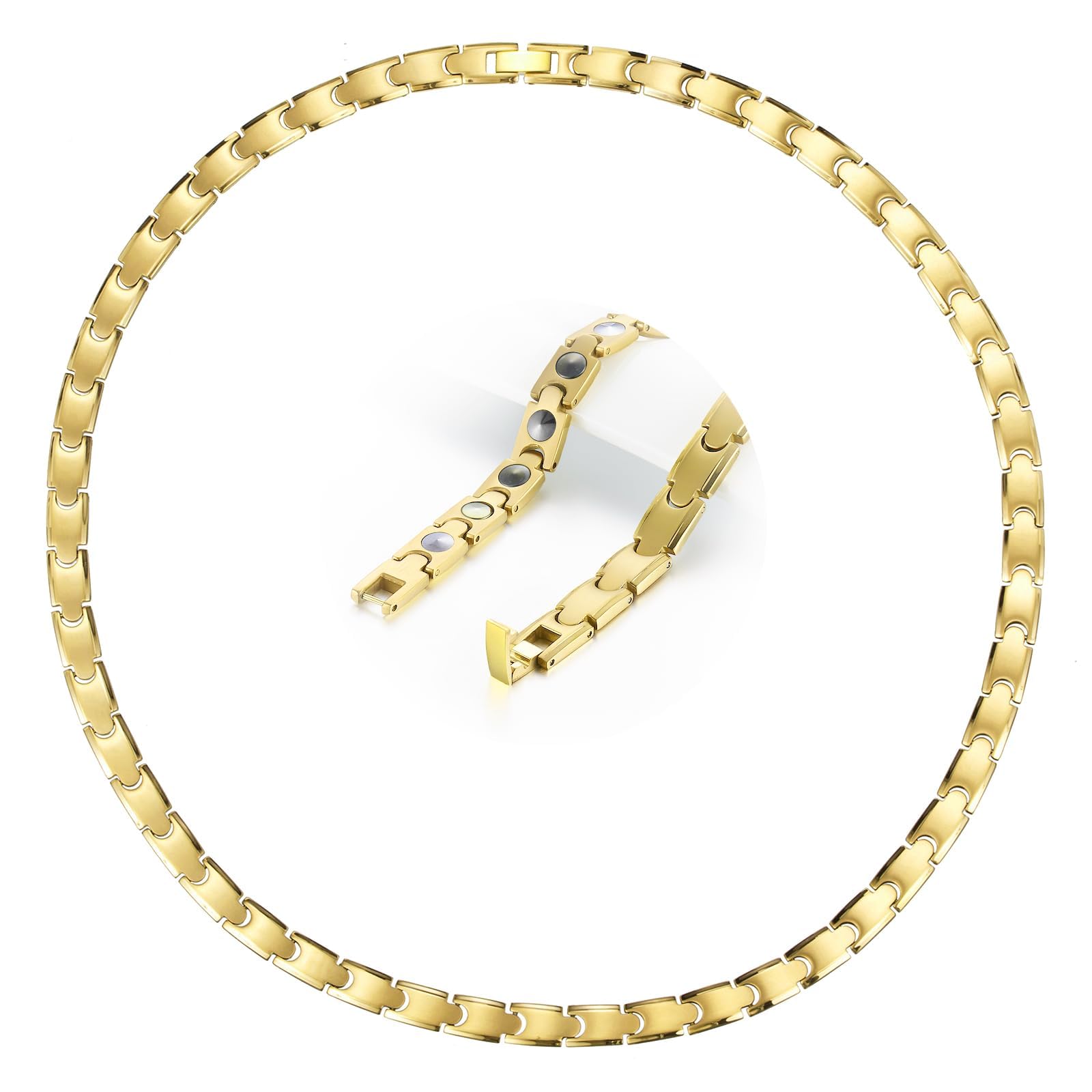 

Ожерелье с германием QIAOZILI, Чистый титан, Антистатическое, Унисекс, Легкое, Популярное, Нежное к коже (50 бусин из германия высокой чистоты), Магнитный,