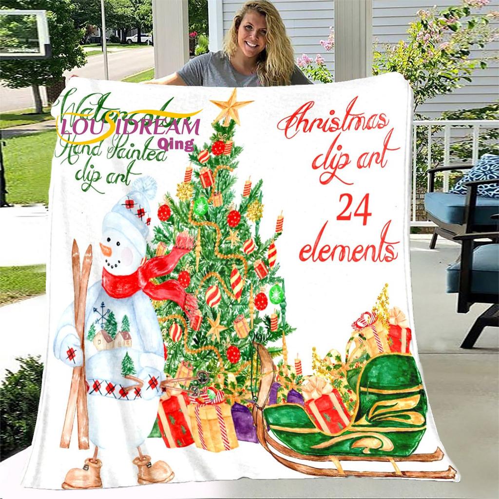 Blanket Throw Merry Christmas Soft Blanket Dust Cover Sofa Bed Blankets for Adults Home Decotation