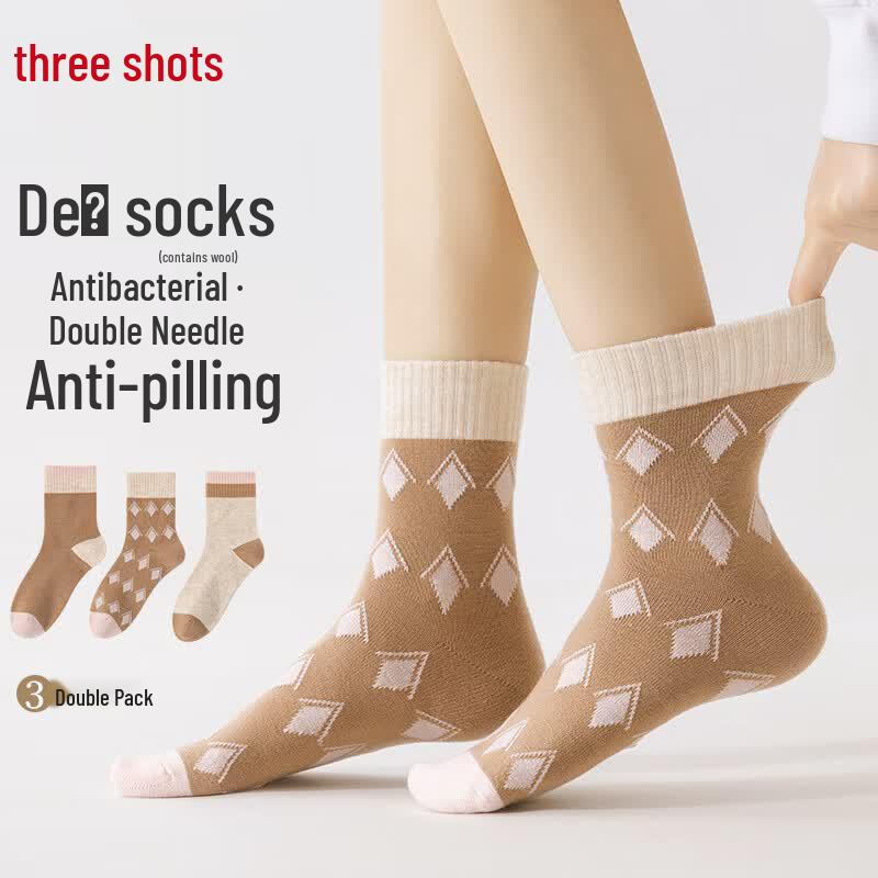 Threegun Women s Thermal Wool Blend Mid-Calf Socks One Size