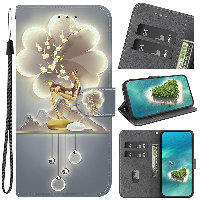 Stand Flip Wallet Case for Xiaomi Poco X6 X3 PRO X7 X6 5G X5 X4 PRO 5G X4 GT X3 NFC X3 GT Flip Painted Pattern Wallet Case