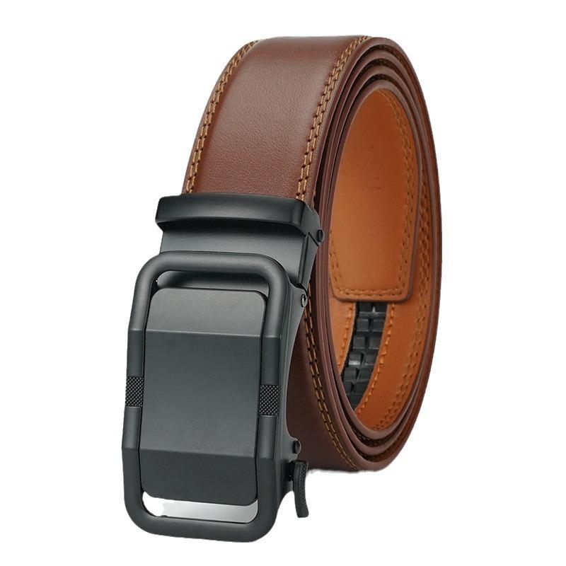 Men's Belt New Automatic Buckle Cowhide Belt Genuine Leather