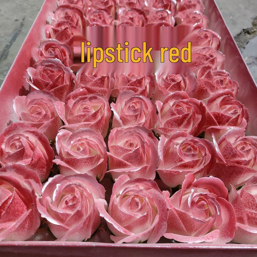 Eisblaue dreilagige Rosen-Seifenblume mit Basisstütze - DIY handgefertigte florale Materialien