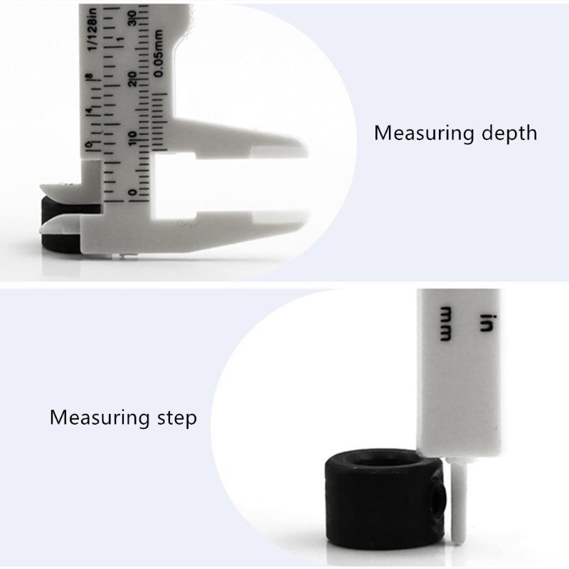 4PCS 80 mm Mini Plastic Calipers Verniers Calipers Double Scale Sliding Gauges Measuring Tool Student Office Use