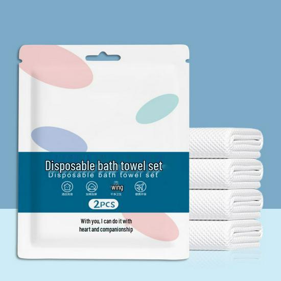 Travel-Sized Disposable Bedding Set: Sterilized 4-Piece Pack with Individually Wrapped Duvet Cover and Pillowcase for Train, Hotel, or B&B.
