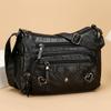 Borsa a tracolla in pelle PU Grande capacità Tracolla regolabile Borsa a tracolla per mamma Chiusura a zip Multi-scomparto Portafoglio da donna