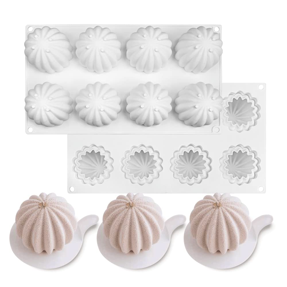 Silicone Mousse Cake Mold, Baked Food Dessert Mousse DIY Chocolate Soap Candle Mold, Cactus Shape, 8 Holes