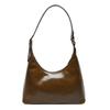 Vintage Small Shoulder Bag Pu Material Crossbody With Top Zipper And Seam Details For Casual Outfits