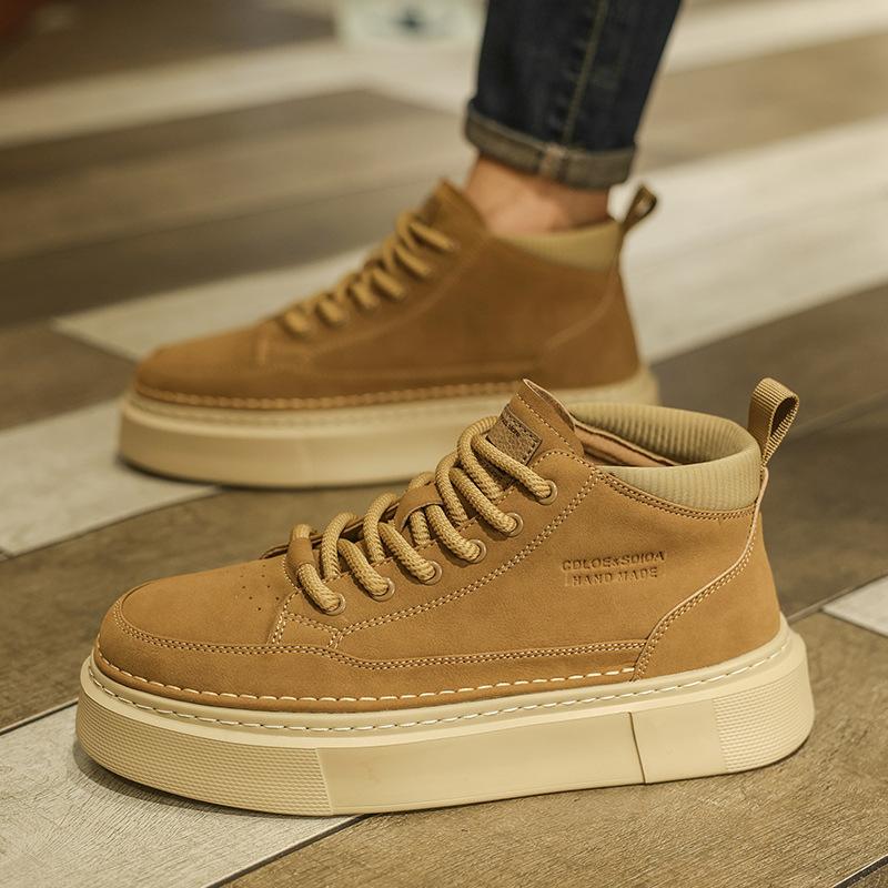 Autumn mid-top board shoes retro platform high-top shoes casual Martin boots