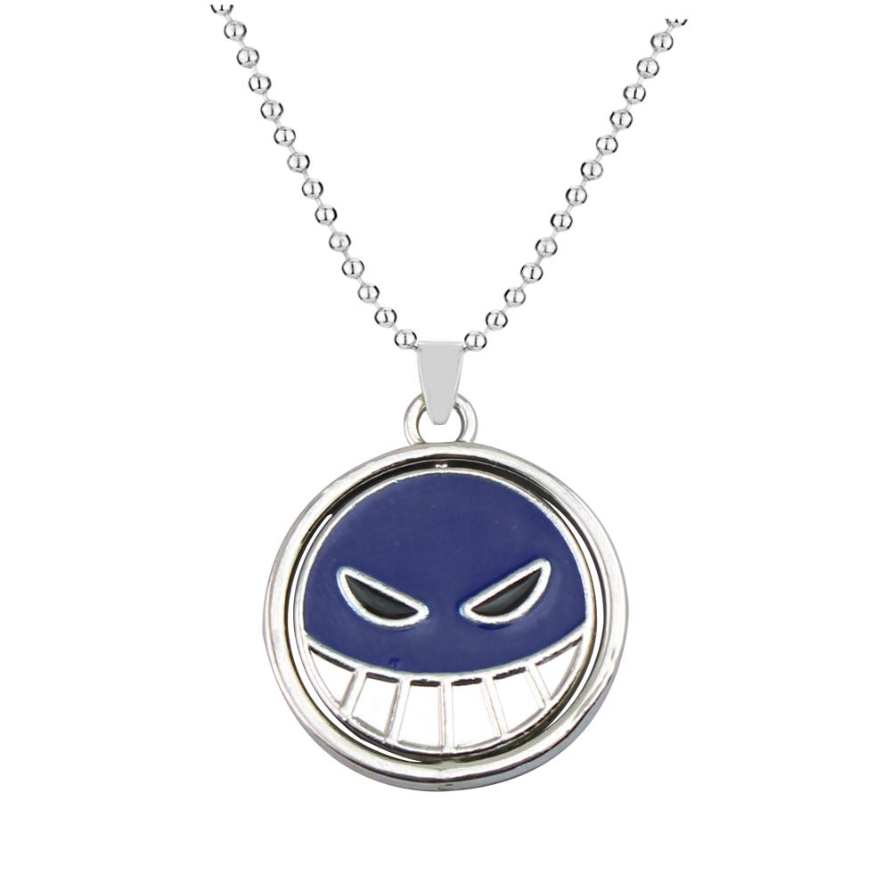 Ace Necklace for Women Men Anime Metal Necklaces Jewelry Rotating Pendant Chains Choker Collares Charm Gift