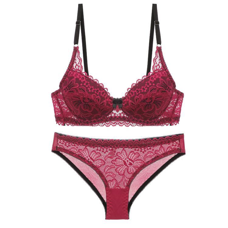 Changlizi European & American Style Lace Underwear Set - Sexy Wireless Bra