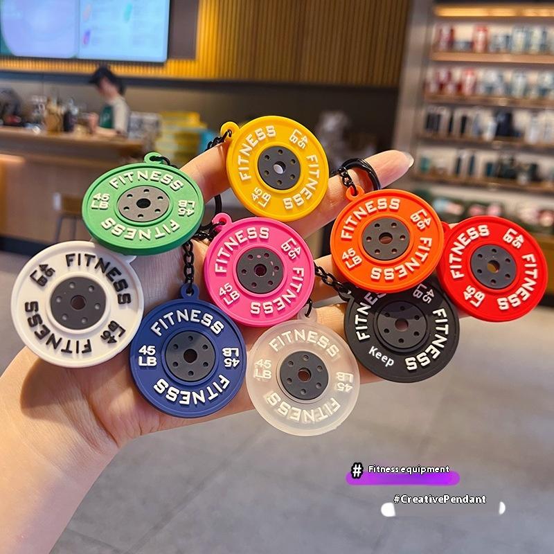 2025 New Barbell Keychain Silicone Dumbbell Keychain Gym Gifts For Gym Lovers Fitness Trainer Gift Backpack Car Key Pendant