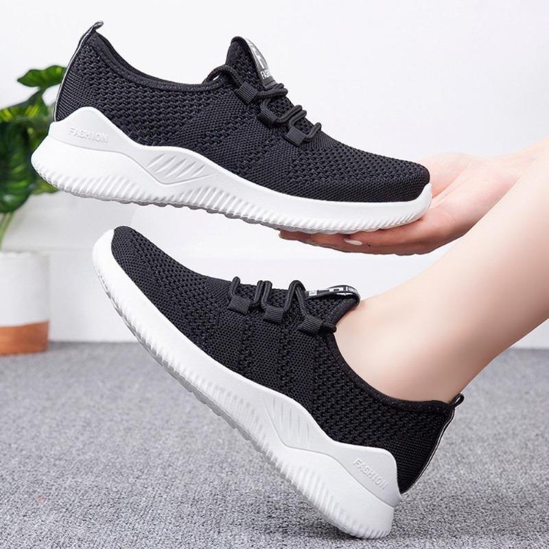 Women Breathable Soft Sole Comfort Casual Fashion Flying Trend Running Sneakers Lightweight Slip On Shoes