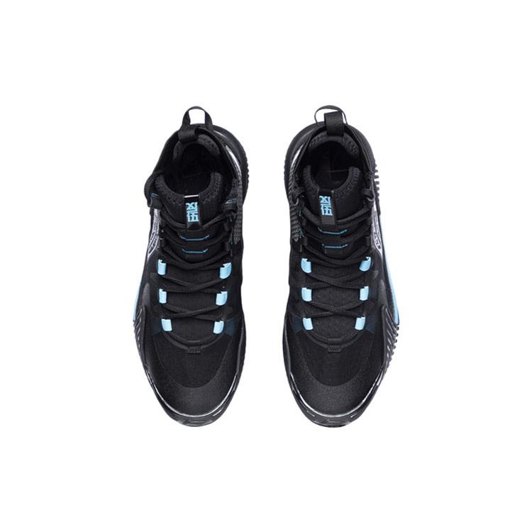 Li Ning Badfive 2 Abrasion Resistant Breathable High Top Basketball Shoes Men's Black Blue ABFR001-1