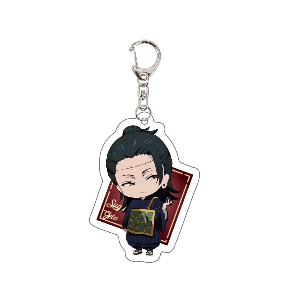 Anime Jujutsu Kaisen Acrylic Keychain Q Version Thinking Pose Itadori Yuji Gojo Satoru Keyring Bag Charm Peripheral Jewelry Gift