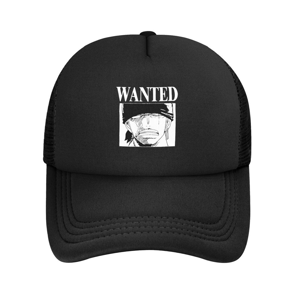 Unisex Women Zoro Wanted onepieces Trucker Hats Outdoor Mesh Baseball Cap Polyester Hats Adjustable Sun Caps Summer