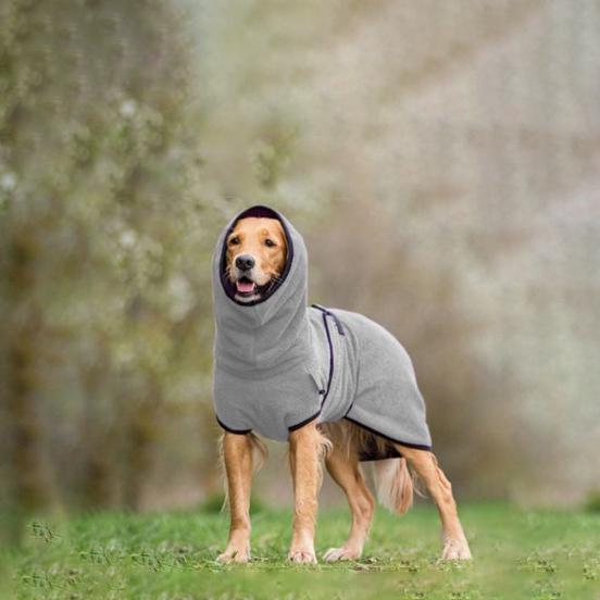 Pullover Pet Cotton Suit Golden Retriever Thickened Warm Hooded Solid Colour Dog Clothes