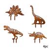 4Pcs Metal Rust Dinosaur Garden Stake Outdoor Garden Decor Ornament For Yard & Lawn Perfect Gift For Dinosaur Enthusiasts